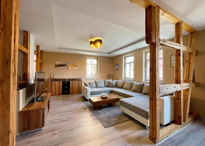 Alter Balken-Neuer Glanz - Ferienhaus Luna im Herzen Suhl Heinrichs